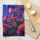 Enchanted Mushroom Forest Night Design Theedoek (Quarter Fold)