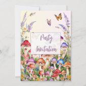 Enchanted Mushroom Grove Verjaardag meisjes Uitnod Kaart (Achterkant)