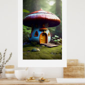 Enchanted Mushroom House Poster (Keuken)