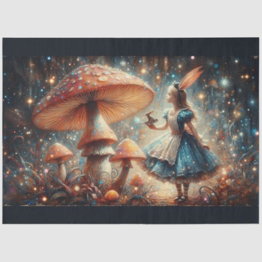 Enchanted Mushroom Wonderland Alice Decoupage Tissuepapier (Voorkant)