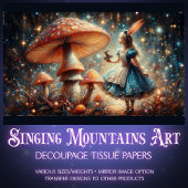 Enchanted Mushroom Wonderland Alice Decoupage Tissuepapier