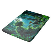 Enchanted nature guardian feeding a baby fawn badmat (Gekanteld)