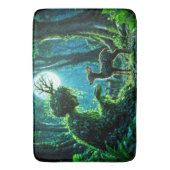 Enchanted nature guardian feeding a baby fawn badmat (Voorkant Verticaal)