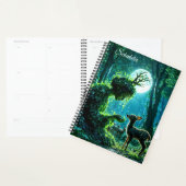 Enchanted nature guardian feeding a baby fawn planner (Display)