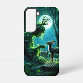 Enchanted nature guardian feeding a baby fawn samsung galaxy hoesje