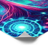 Enchanted Neon Forest - Stralende gloeiende bomen Poster (Hoek)