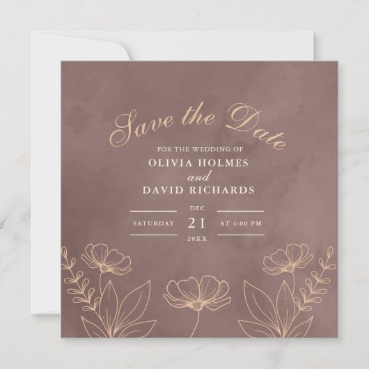 Enchanted Neutral Blossoms Save The Date Kaart (Voorkant)