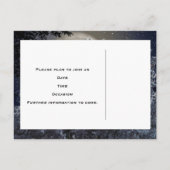 Enchanted Night Blue Tree Bewaar de datum Aankondigingskaart (Achterkant)