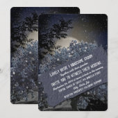 Enchanted Night Blue Tree Lights Wedding Invite Kaart (Voorkant / Achterkant)