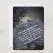 Enchanted Night Blue Tree Lights Wedding Invite Kaart (Voorkant)