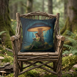 Enchanted Night Fairy Reading a Book Kussen