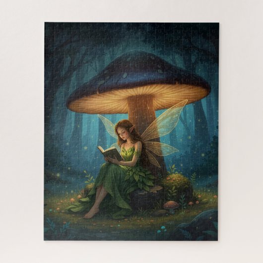 Enchanted Night Fairy Reading a Book Legpuzzel (Verticaal)