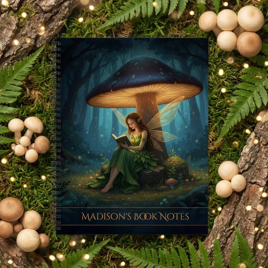 Enchanted Night Fairy Reading a Book Notebook Notitieboek