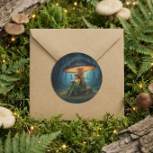 Enchanted Night Fairy Reading a Book Ronde Sticker