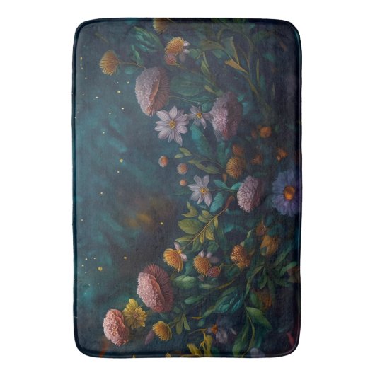 Enchanted Night Garden Celestial Floral Dreamscape Badmat (Voorkant Verticaal)