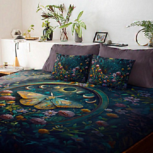 Enchanted Night Garden Celestial Floral Dreamscape Kussensloop