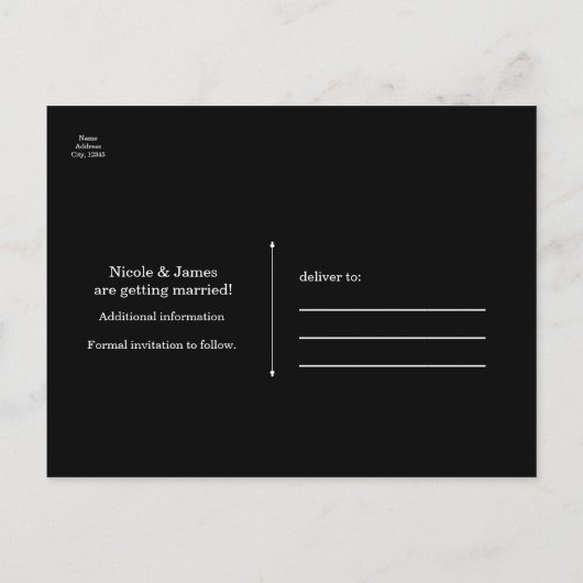 Enchanted Night Lights Elegant Save the Date Aankondigingskaart (Achterkant)