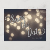 Enchanted Night Lights Elegant Save the Date Aankondigingskaart (Voorkant)