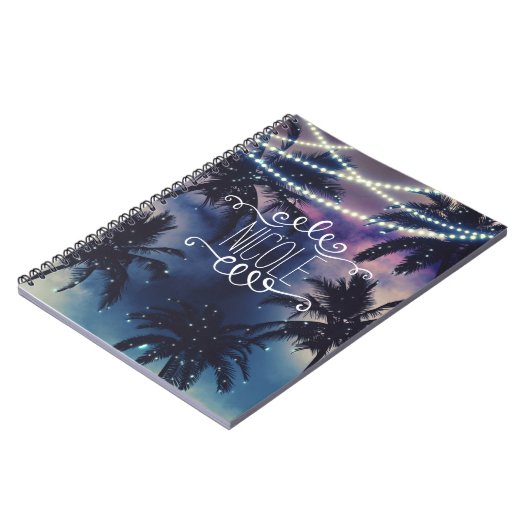 Enchanted Night Sky Evening Beach Lights Journal Notitieboek (Linkerzijde)