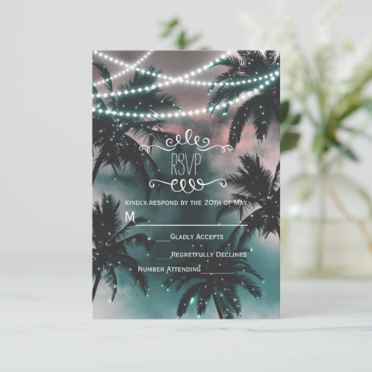 Enchanted Night Sky Evening Beach Lights RSVP (Staand voorkant)