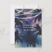 Enchanted Night Sky Evening Beach Lights RSVP Kaartje (Achterkant)