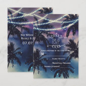 Enchanted Night Sky Evening Beach Lights RSVP Kaartje (Voorkant / Achterkant)