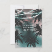 Enchanted Night Sky Evening Beach Lights RSVP Kaartje (Achterkant)