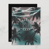 Enchanted Night Sky Evening Beach Lights RSVP Uitnodiging Briefkaart (Voorkant / Achterkant)