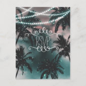 Enchanted Night Sky Evening Beach Lights RSVP Uitnodiging Briefkaart (Voorkant)