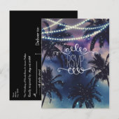 Enchanted Night Sky Evening Beach Lights RSVP Uitnodiging Briefkaart (Voorkant / Achterkant)