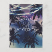 Enchanted Night Sky Evening Beach Lights RSVP Uitnodiging Briefkaart (Voorkant)