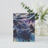 Enchanted Night Sky Evening Beach Lights RSVP Uitnodiging Briefkaart (Staand voorkant)