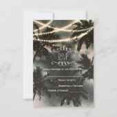 Enchanted Night Sky Palm Trees & Lights RSVP (Voorkant)