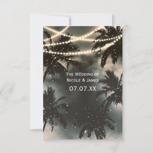 Enchanted Night Sky Palm Trees & Lights RSVP (Achterkant)
