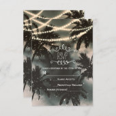 Enchanted Night Sky Palm Trees & Lights RSVP (Voorkant / Achterkant)