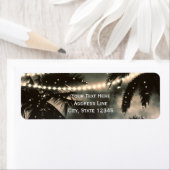 Enchanted Night Sky Palm Trees & String Lights Etiket (Insitu)