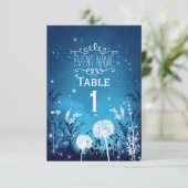 Enchanted Night Sky Stars & Foliage Blue RSVP-kaar RSVP Kaartje (Staand voorkant)