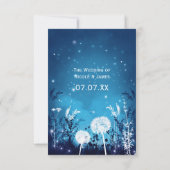 Enchanted Night Sky Stars & Foliage Blue RSVP-kaar RSVP Kaartje (Achterkant)