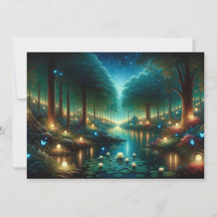 Enchanted Nightfall: Luminescentie aan het meer Kaart