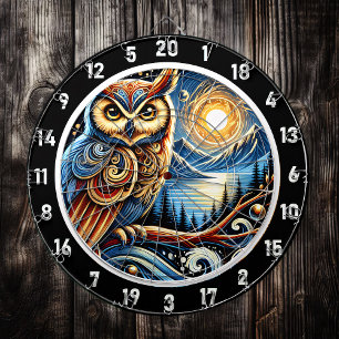 Enchanted Nocturnal Owl Dartboard Design Dartbord