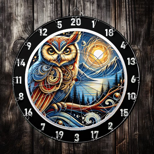 Enchanted Nocturnal Owl Dartboard Design Dartbord