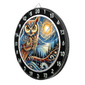 Enchanted Nocturnal Owl Dartboard Design Dartbord (Voorkant Rechts)