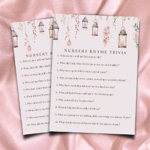 Enchanted Nursery Rhyme Trivia Baby shower Game Informatiekaartje