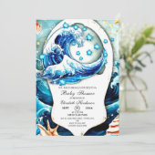 Enchanted Ocean Waves Baby shower Kaart (Staand voorkant)