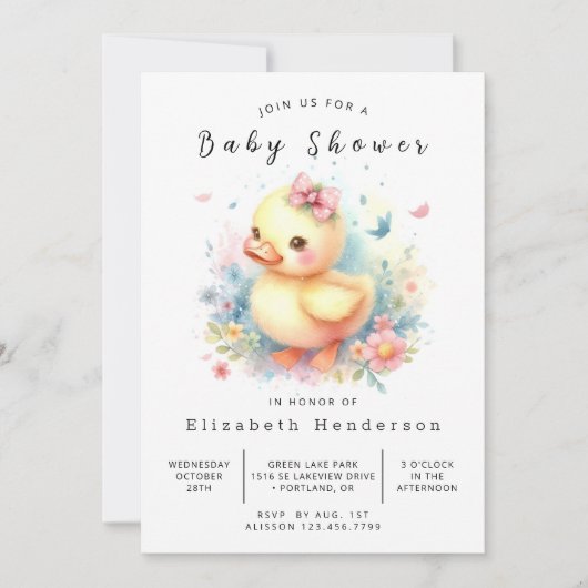 Enchanted Online Duck Baby shower Kaart (Voorkant)