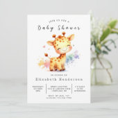 Enchanted Online Giraffe Baby shower Kaart (Staand voorkant)