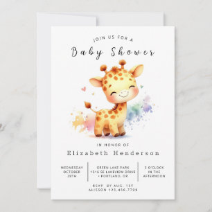 Enchanted Online Giraffe Baby shower Kaart