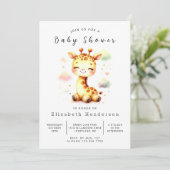 Enchanted Online Giraffe Baby shower Kaart (Staand voorkant)