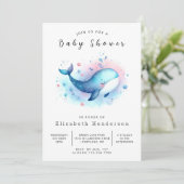 Enchanted Online Whale Baby shower Kaart (Staand voorkant)