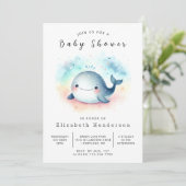Enchanted Online Whale Baby shower Kaart (Staand voorkant)